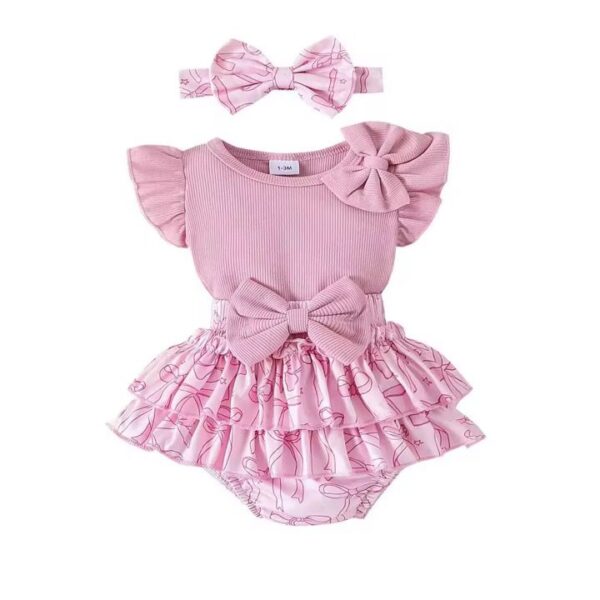Ensemble robe rose pour bébé fille